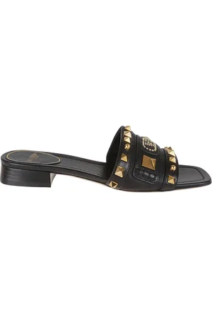 VALENTINO GARAVANI Sko, Dame, Sort, 39 EU, Læder, Heeled Mules