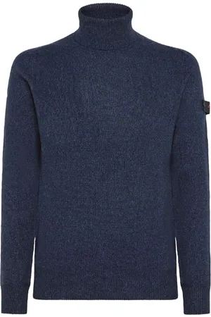 Peuterey Strik, Herre, Blå, 3XL, Uld, Turtleneck Strik