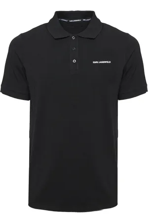 Karl Lagerfeld Top, Herre, Sort, 3XL, Bomuld, Logo Polo T-shirt