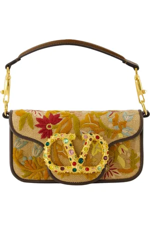 VALENTINO GARAVANI Taske, Dame, , ONE SIZE, Læder, Floral VLogo Broderet Silk Læder Taske