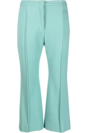 Jil Sander Bukser, Dame, Blå, S, Uld, Lyseblå Mid-Rise Cropped Bukser