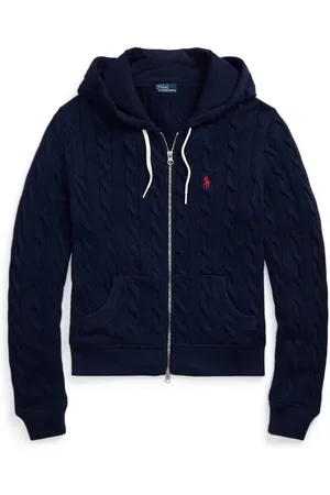 Ralph Lauren Strik, Dame, Blå, L, Hættetrøje T-shirt