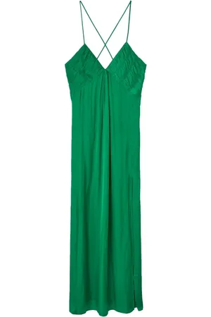 Zadig & Voltaire Kjole, Dame, Grøn, M, Satin, Grøn Satin Kjole