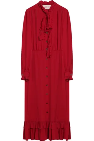 VALENTINO GARAVANI Kjole, Dame, Rød, XS, Flared Midi Kjole