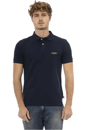 BALDININI Top, Herre, Blå, M, Elegant kortærmet polo skjorte