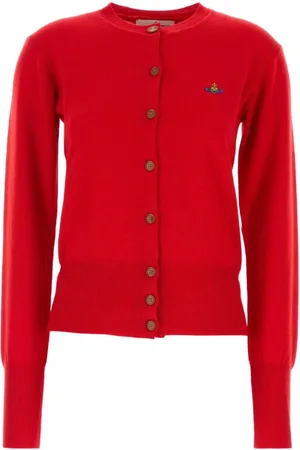 Vivienne Westwood Strik, Dame, Rød, L, Uld, Rød Uld Cardigan Strikvarer