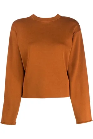 Proenza Schouler Strik, Dame, Brun, S, Bomuld, Brun Silkeblødt Bomuld Langærmet Sweater