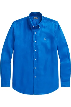 Ralph Lauren Skjorte, Herre, Blå, M, Bomuld, Casual Skjorte
