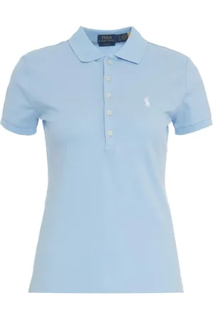 Ralph Lauren Top, Dame, Blå, M, Bomuld, Blå Polo Shirt Klassisk Design