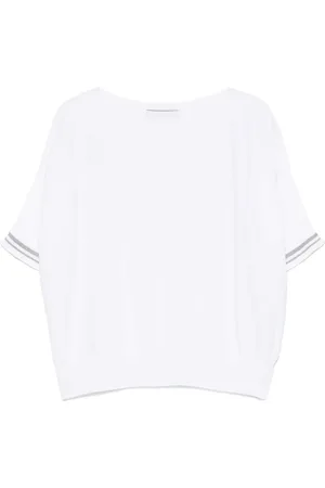 D.EXTERIOR Top, Dame, Hvid, S, Bomuld, Bianco T-shirt Casual Fit Bomuld Blanding