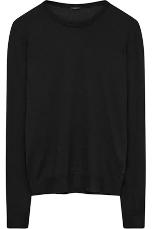 Joseph Strik, Herre, Sort, XS, Cashair Sort Rundhalset Jumper