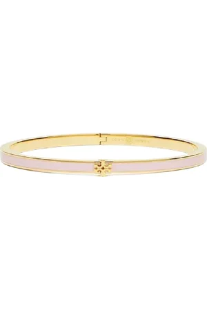 Tory Burch Tilbehør, Dame, Lyserød, S, Uld, Forgyldt armbånd Kira elegant design