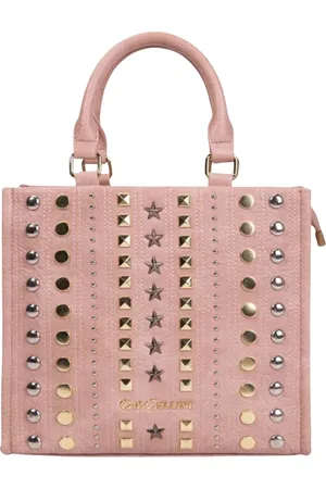Gio Cellini Taske, Dame, Lyserød, ONE SIZE, Uld, Studded Håndtaske med Dobbelt Håndtag