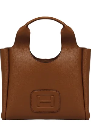 Hogan Taske, Dame, Brun, ONE SIZE, Læder, Maxi H Præget Læder Shopping Taske