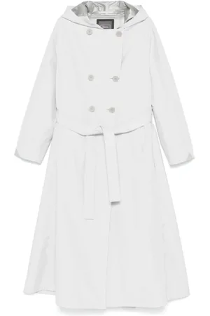HERNO Frakke, Dame, Hvid, S, Uld, Hættet trenchcoat