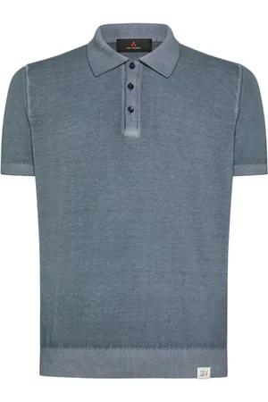 Peuterey Top, Herre, Blå, L, Blå Polo Skjorte med Logo Tag