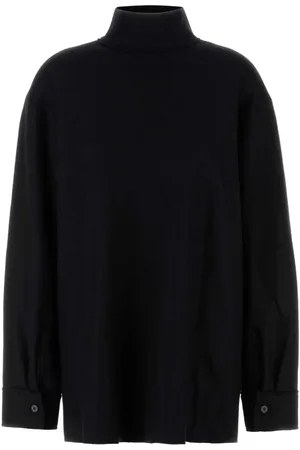 Jil Sander Strik, Dame, Sort, S, Uld, Uldblanding Turtleneck Bluse