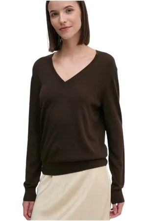 Tommy Hilfiger Strik, Dame, Sort, XS, Uld, Merinould V-hals Sweater