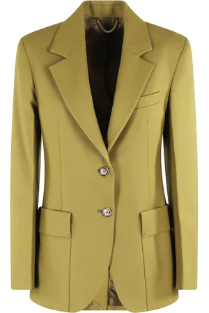Victoria Beckham Jakke, Dame, Grøn, S, Uld, Lommeblazer Willow Farve