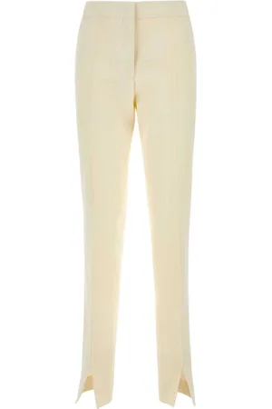 Jil Sander Bukser, Dame, Hvid, XS, Elfenbensfarvede slim-fit bukser i viskoseblanding