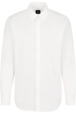 Armani Exchange Skjorte, Herre, Hvid, L, Bomuld, Hvid Jacquard Bomuldsskjorte