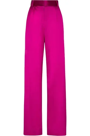 Philipp Plein Bukser, Dame, Lyserød, L, Satin, Lyserøde Satin Højtaljede Bukser