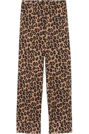 Aspesi Bukser, Dame, Brun, M, Bomuld, Leopard Print Bomuld Bukser