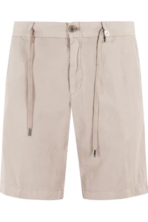 MYTHS Shorts, Herre, Brun, XL, Linned, Korte linned Bermuda shorts i taupe