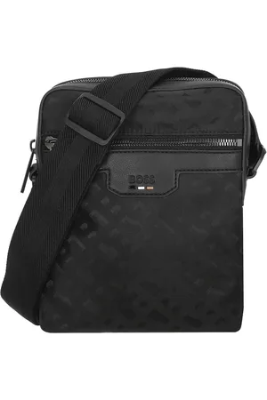 HUGO BOSS Taske, Herre, Sort, ONE SIZE, Uld, Skuldertaske med print og frontlomme