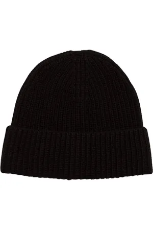 Ivy & Oak Tilbehør, Dame, Sort, ONE SIZE, Uld, Ribstrikket Beanie Hue