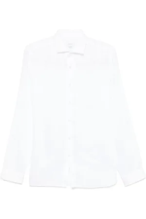 Xacus Skjorte, Herre, Hvid, M, Linned, Bianco Linnedskjorte