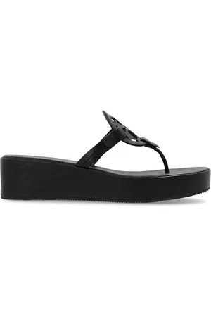 Tory Burch Sko, Dame, Sort, 35 1/2 EU, Læder, Wedge Slippers Miller
