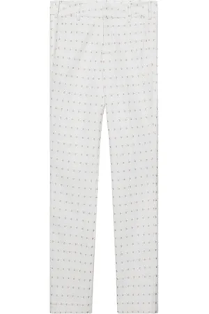 Zadig & Voltaire Bukser, Dame, Hvid, XS, Tyl, Elegante Blomstrede Chinos
