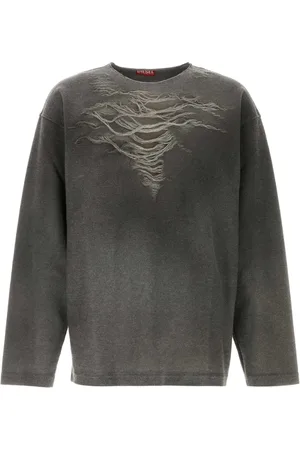Diesel Top, Herre, Grå, L, Bomuld, Grå Stretch Bomuldsblanding Sweatshirt
