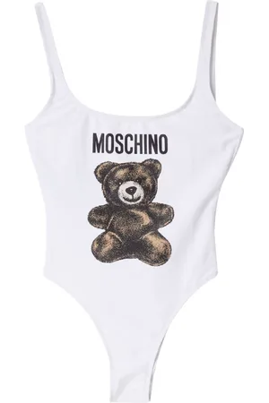 Moschino Badetøj, Dame, Hvid, 2XS, Adrian Bear Helkrop Badedragt