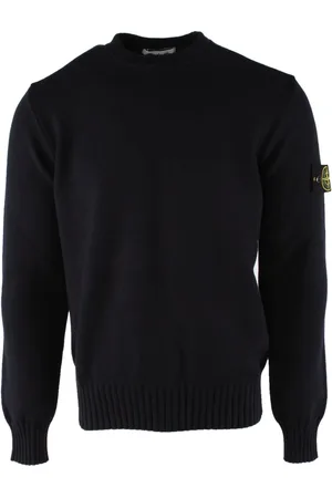 Stone Island Strik, Herre, Blå, S, Bomuld, Navy Rundhalset Sweater