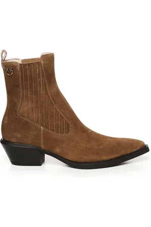 Pinko Sko, Dame, Brun, 37 EU, Suede, Brune Suede Texan Ankelstøvler