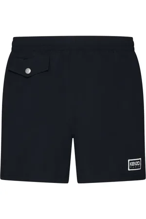 Kenzo Badetøj, Herre, Sort, S, Logo Patch Badeshorts