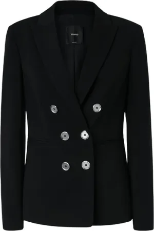Pinko Jakke, Dame, Sort, XS, Double-Breasted Blazer Jakke