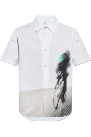 Paul Smith Skjorte, Herre, Hvid, S, Bomuld, Short Sleeve Shirt