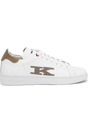 Kiton Sko, Herre, Hvid, 41 1/2 EU, Læder, Fleksible Læder Sneakers
