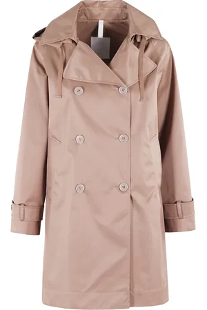 Duno Frakke, Dame, Brun, 2XS, Bomuld, Oversize Dobbeltbrystet Trenchcoat