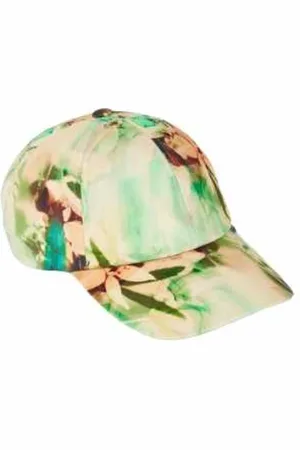 Paul Smith Tilbehør, unisex, Flerfarvet, ONE SIZE, Blomstret Foto Print Kasket Mint Ecru Fersken