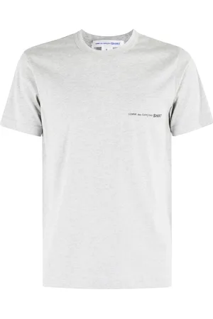 Comme des Garçons Top, Herre, Grå, M, Bomuld, Grå T-shirt med trykt logo