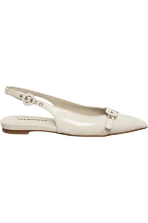 HALMANERA Sko, Dame, , 37 EU, Læder, Flad Slingback Sandal i Tofu Glaze