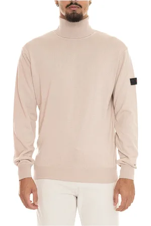Peuterey Strik, Herre, , XL, Bomuld, Rullekrave Pullover med Albuepatches