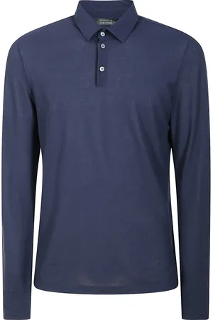 ZANONE Top, Herre, Blå, 4XL, Bomuld, Polo i Fin Stof
