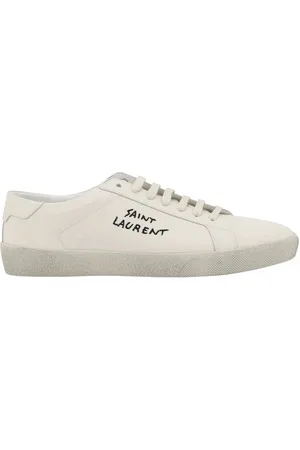 Saint Laurent Sko, Herre, Hvid, 41 EU, Bomuld, Monogram Snøresko