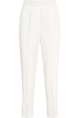 PESERICO SIGN Bukser, Dame, Hvid, XL, Polyester, Cropped Bukser med Baglommer