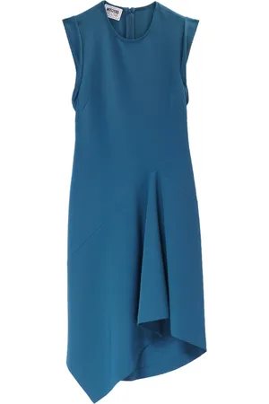 Moschino Kjole, Dame, Grøn, S, Polyester, Asymmetrisk Ærmeløs Kjole i Ottanio